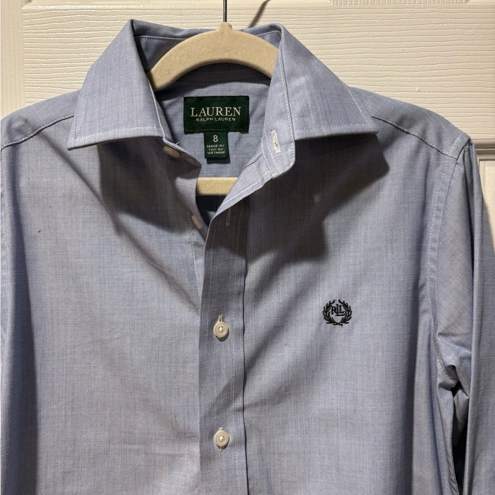Lauren Ralph Lauren Boys Light Blue Dress Shirt 8.   NWOT